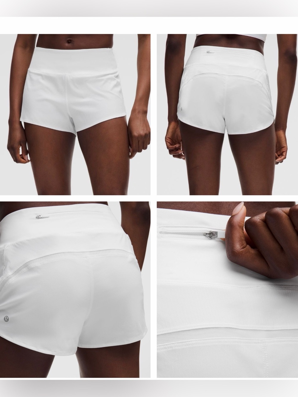 lululemon athletica White Running Shorts